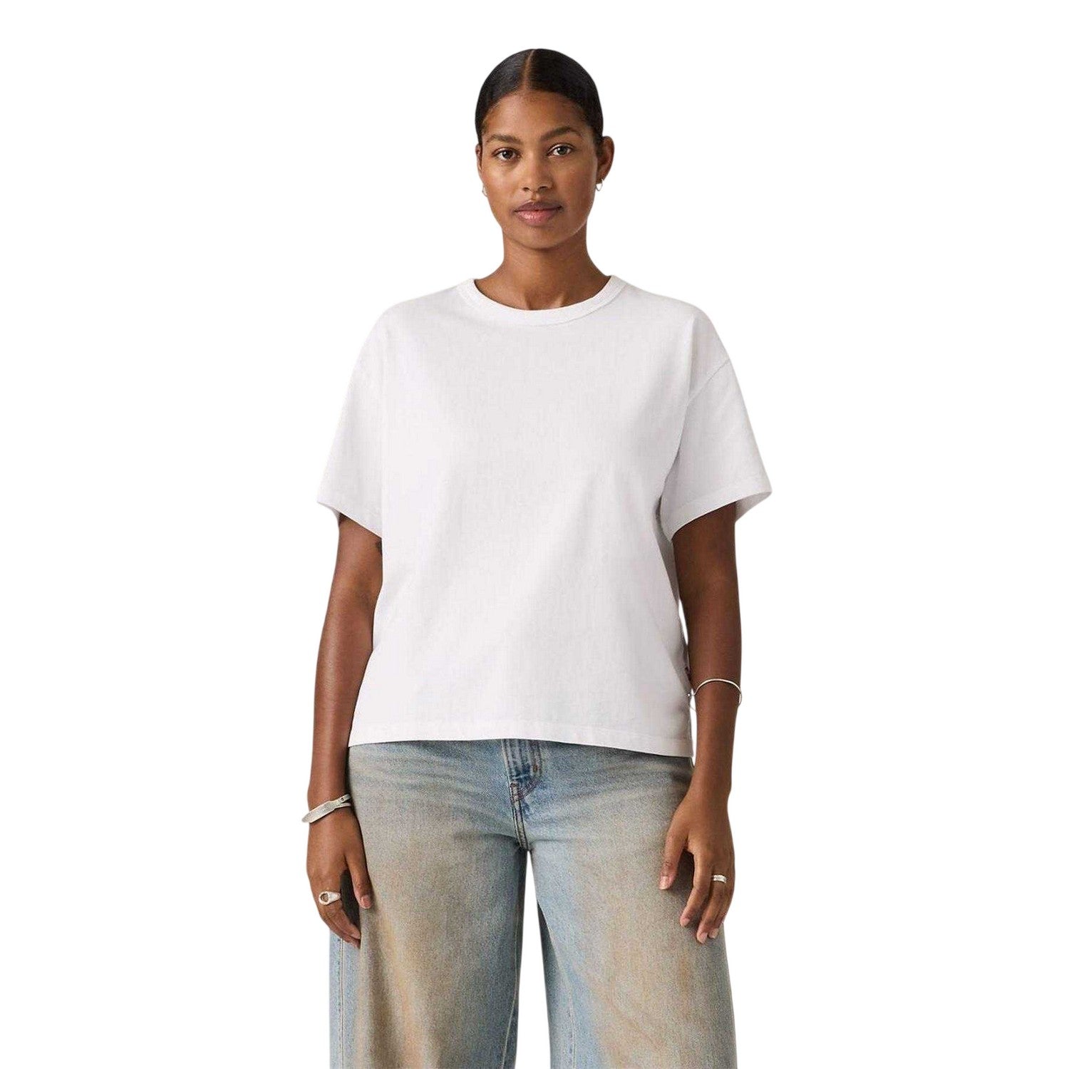 Bright White - Side - Levis Womens-Ladies Vintage Cotton T-Shirt