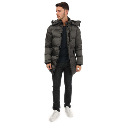 Grey - Side - Loyalty & Faith Mens Mentos Long Puffer Jacket