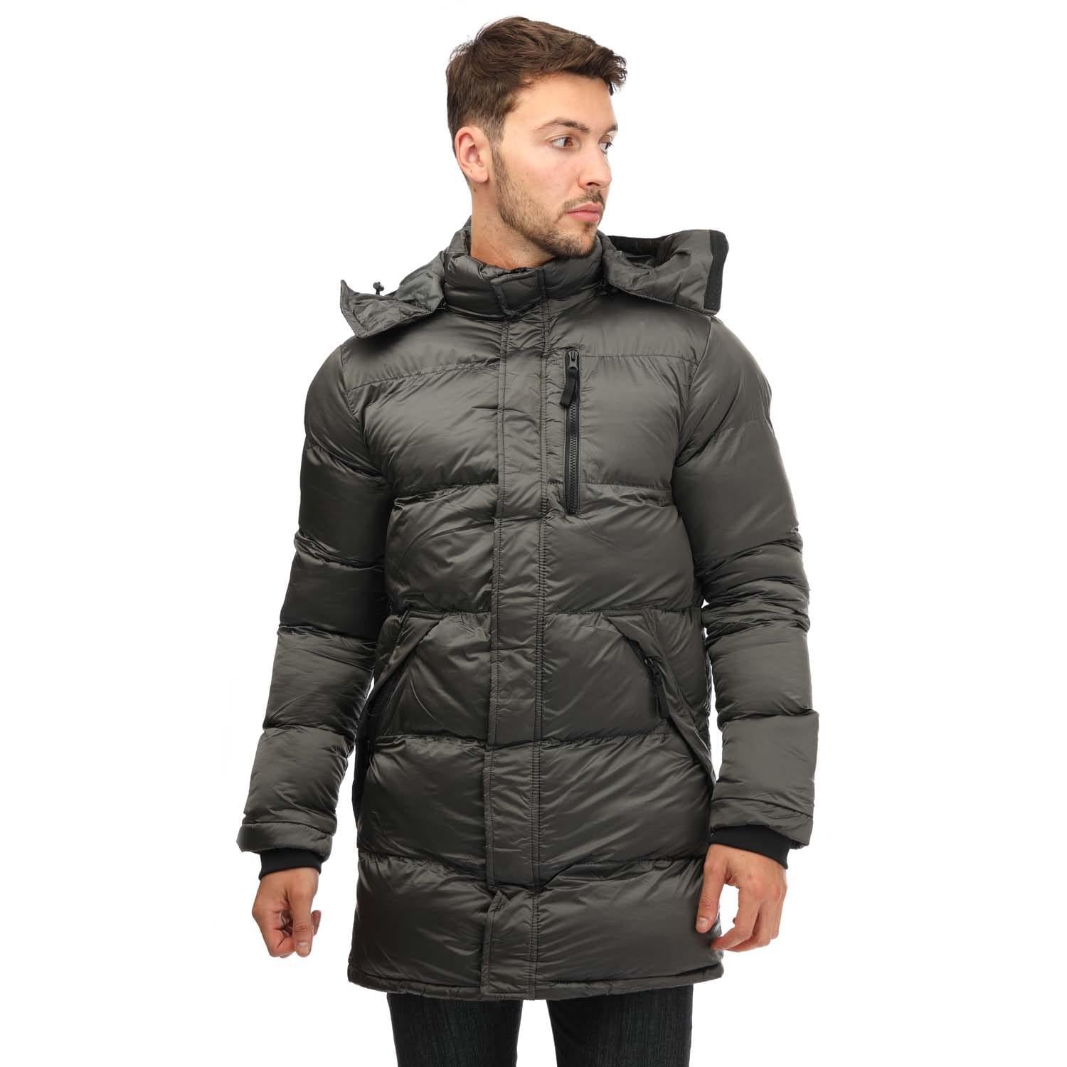 Grey - Lifestyle - Loyalty & Faith Mens Mentos Long Puffer Jacket