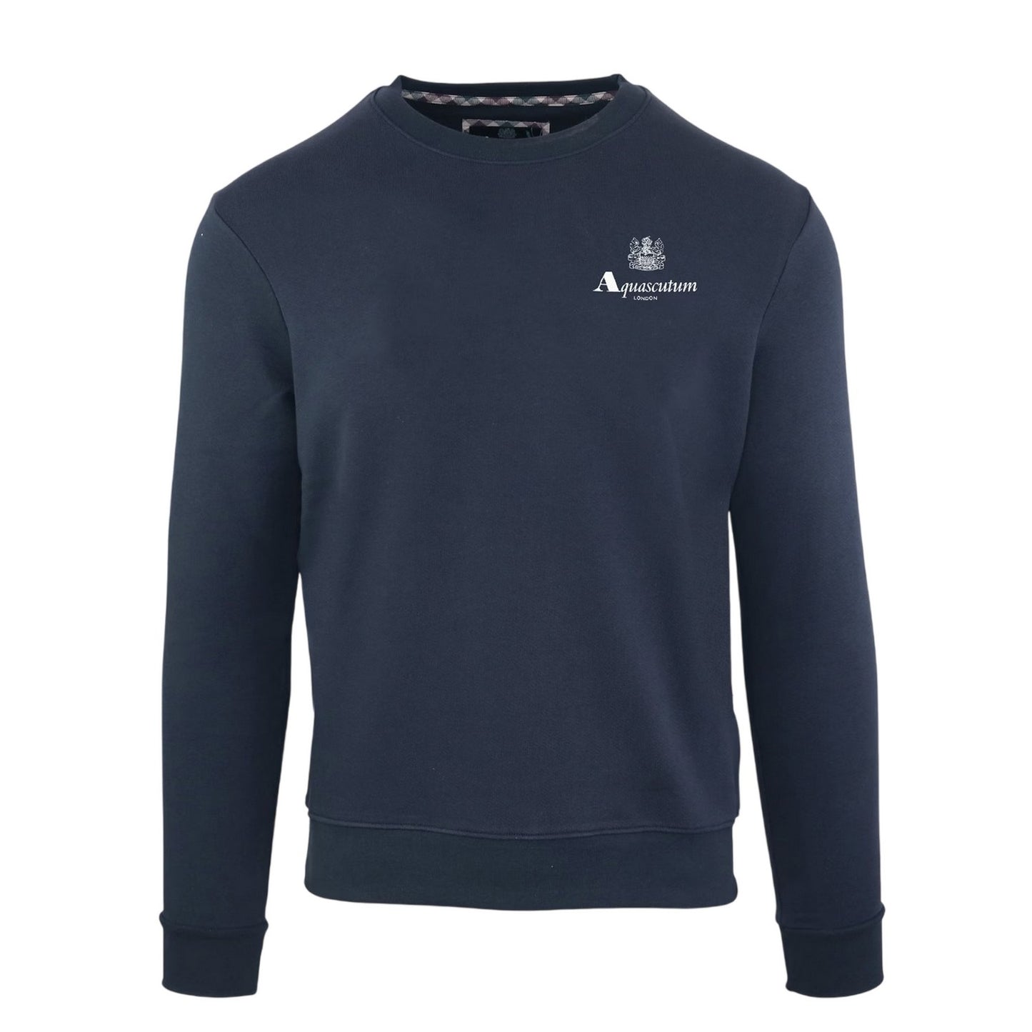 Navy - Front - Aquascutum Mens Crew Neck Regular Sweatshirt