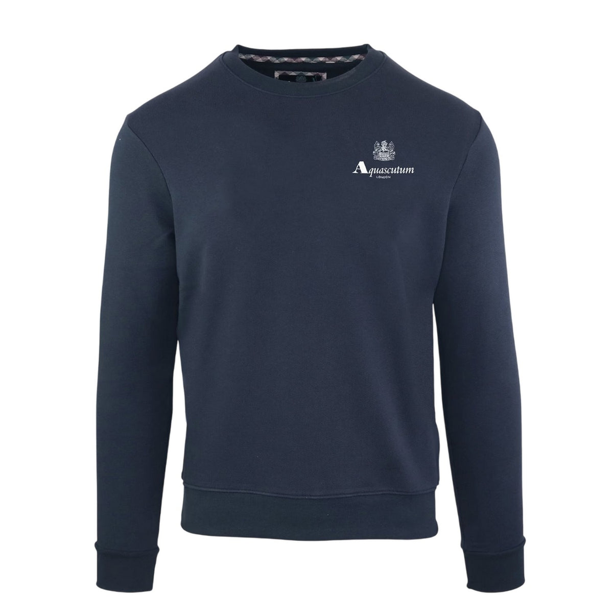 Navy - Front - Aquascutum Mens Crew Neck Regular Sweatshirt