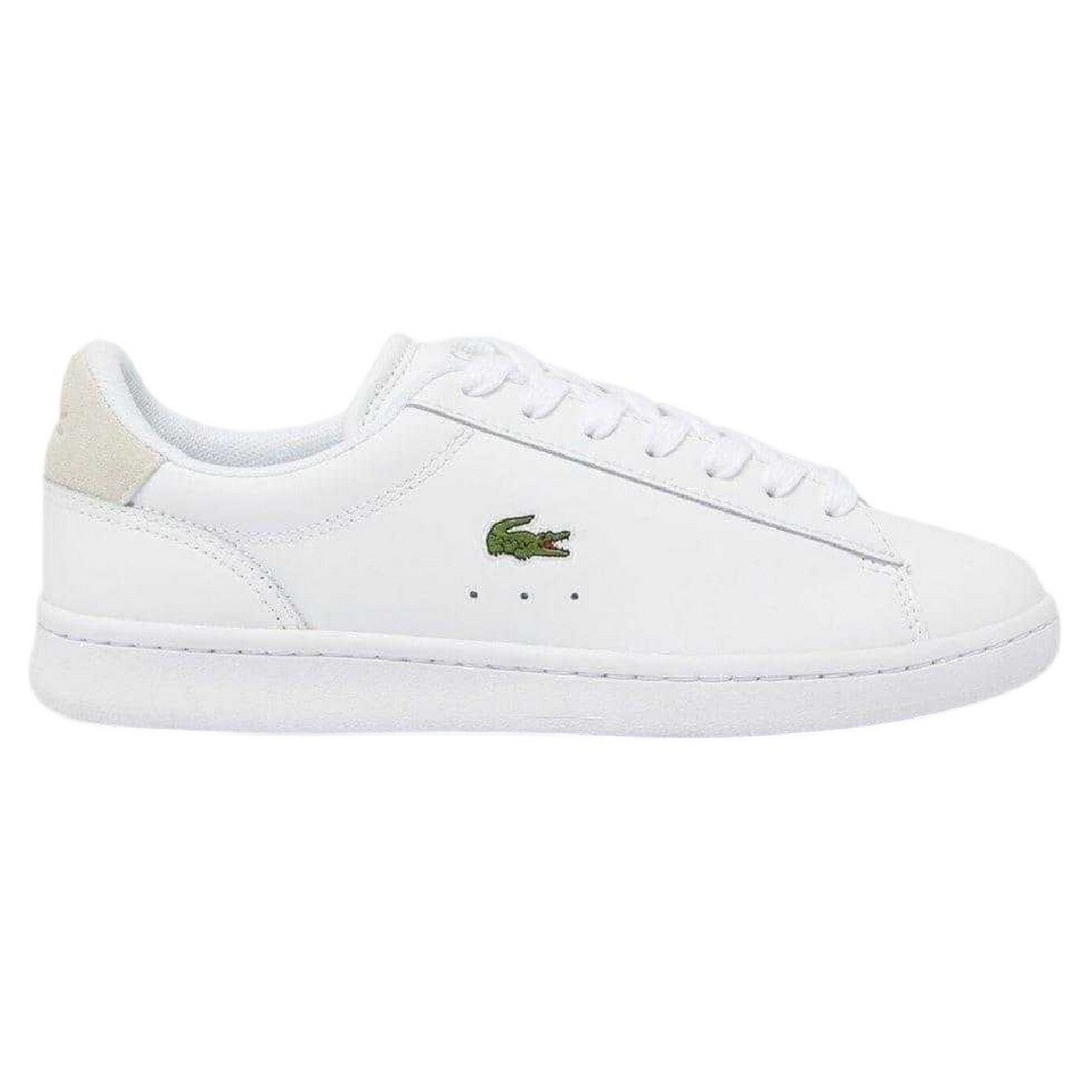 White - Side - Lacoste Womens-Ladies Carnaby Leather Flat Trainers