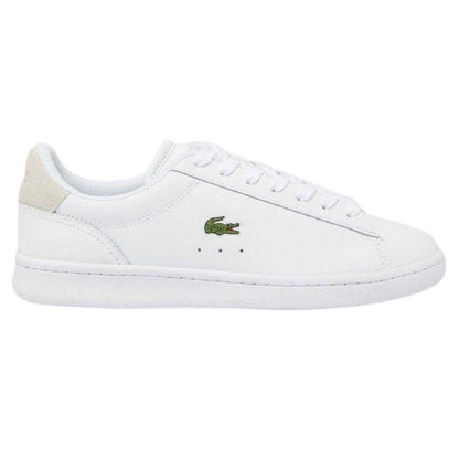 White - Side - Lacoste Womens-Ladies Carnaby Leather Flat Trainers
