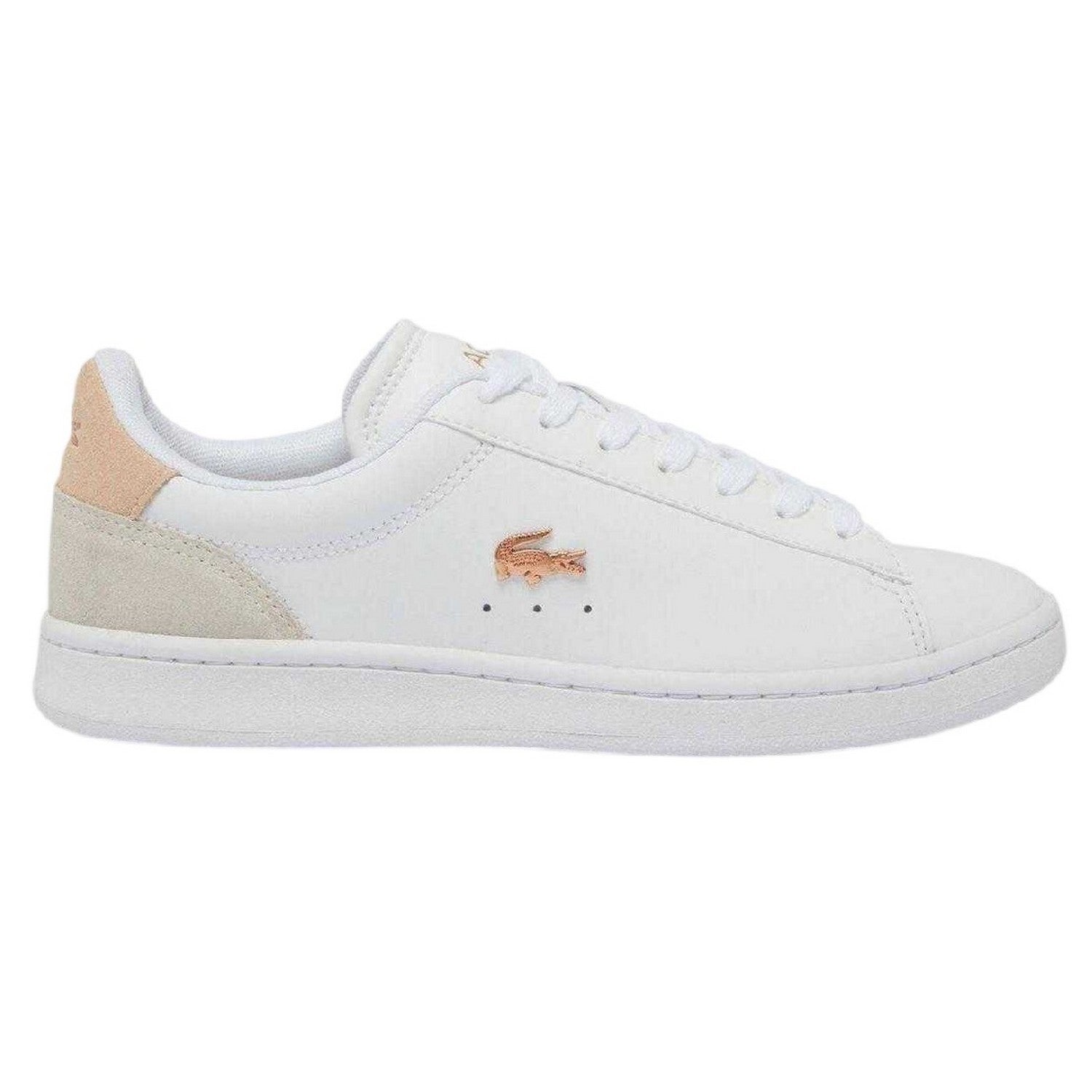 White-Light Pink - Back - Lacoste Womens-Ladies Carnaby Leather Flat Trainers