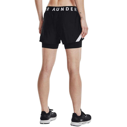 Black - Back - Under Armour Womens-Ladies 2 in 1 Shorts