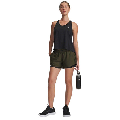Green - Side - Under Armour Womens-Ladies 2 in 1 Shorts