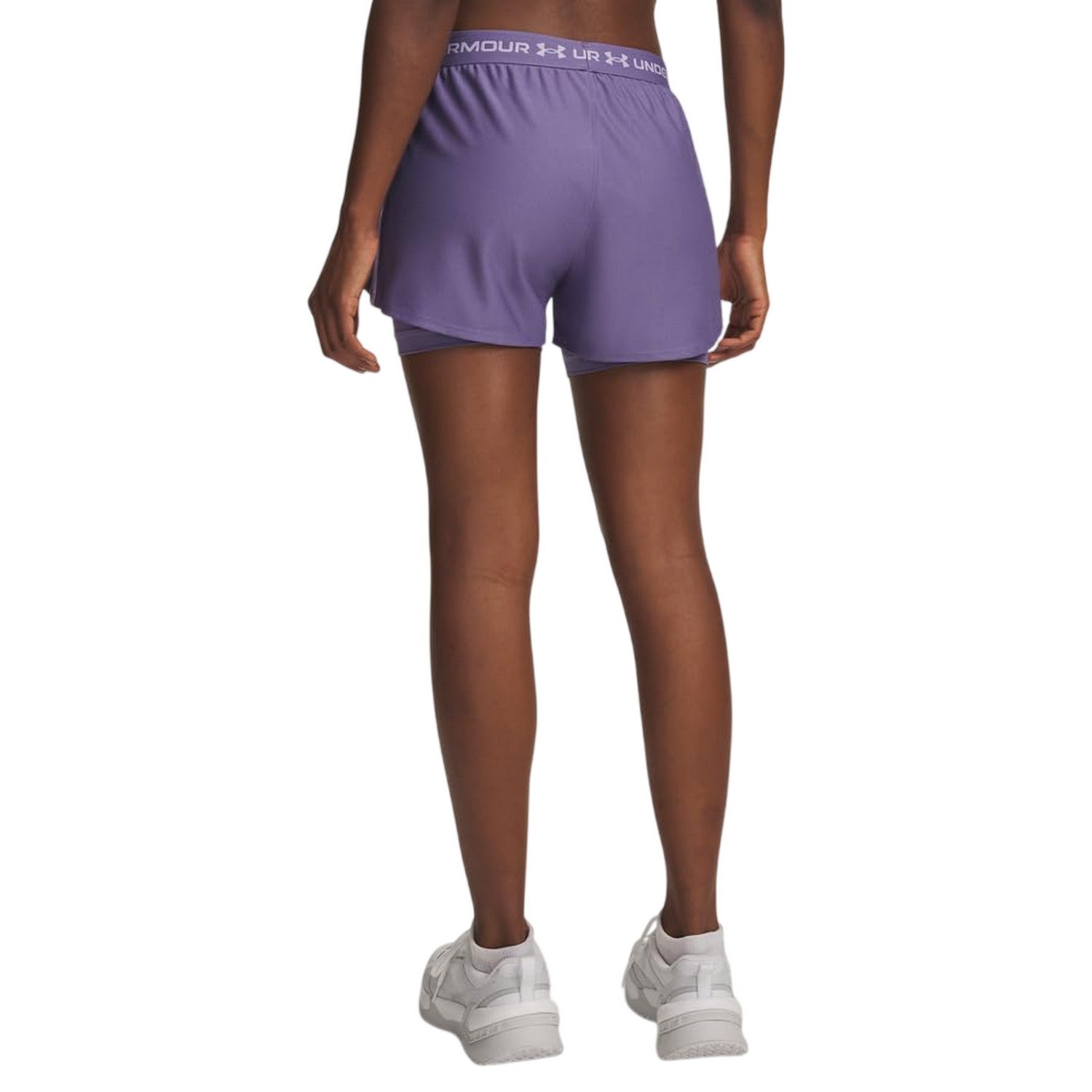 Purple - Back - Under Armour Womens-Ladies 2 in 1 Shorts