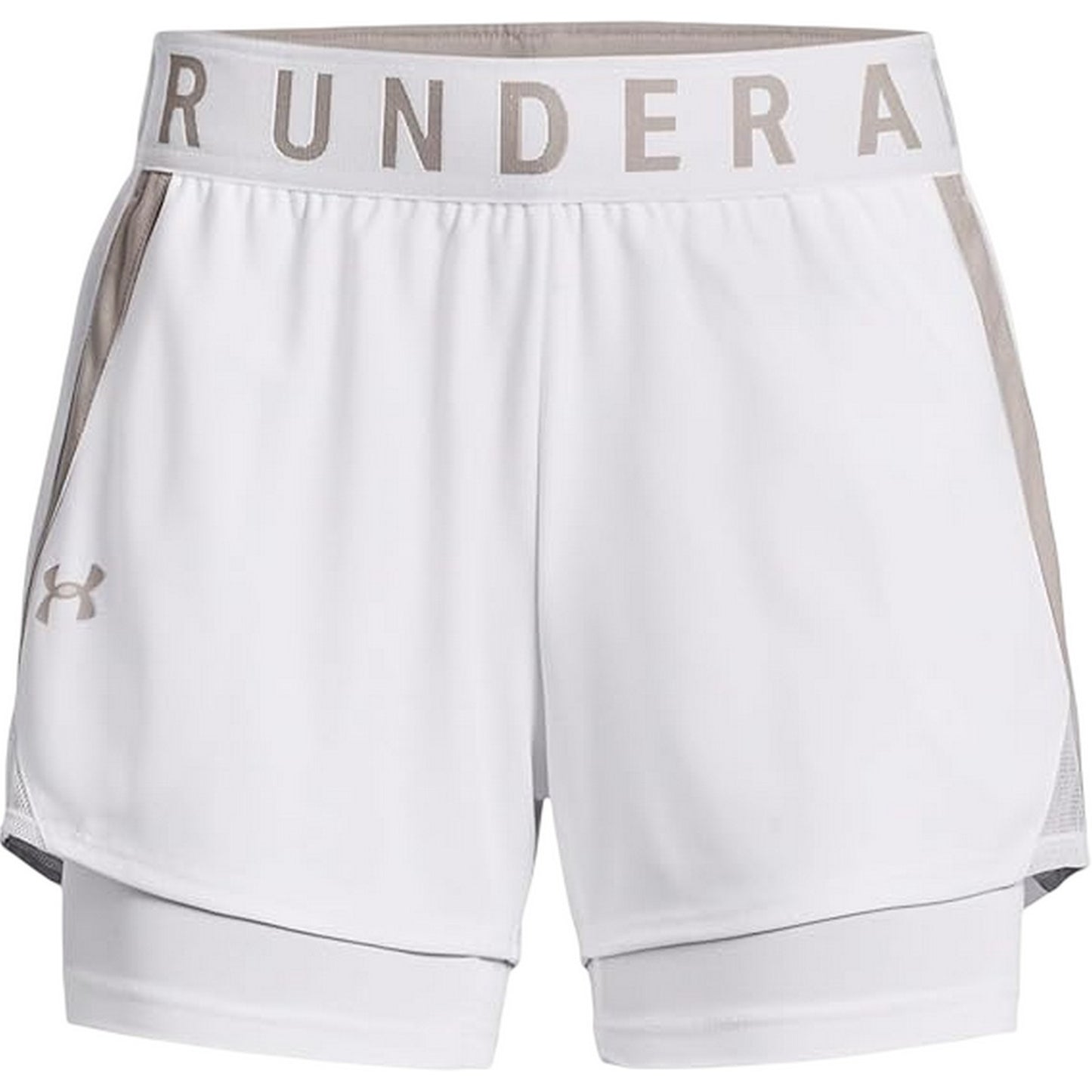 White - Front - Under Armour Womens-Ladies 2 in 1 Shorts