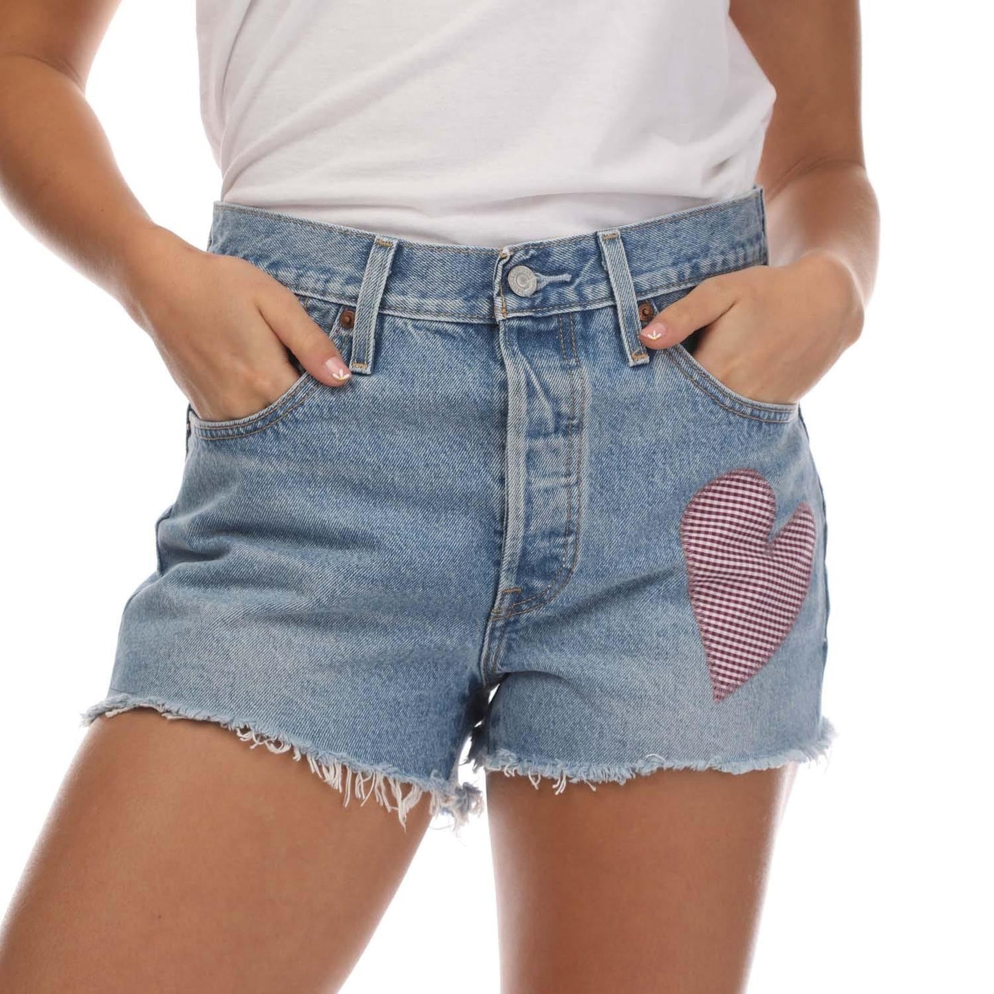Denim - Front - Levis Womens-Ladies 501 Original Shorts