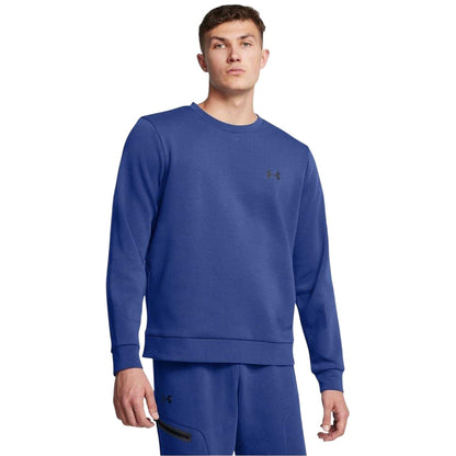Tech Blue-Black - Side - Under Armour Mens Fleece Regular Sweatshirt