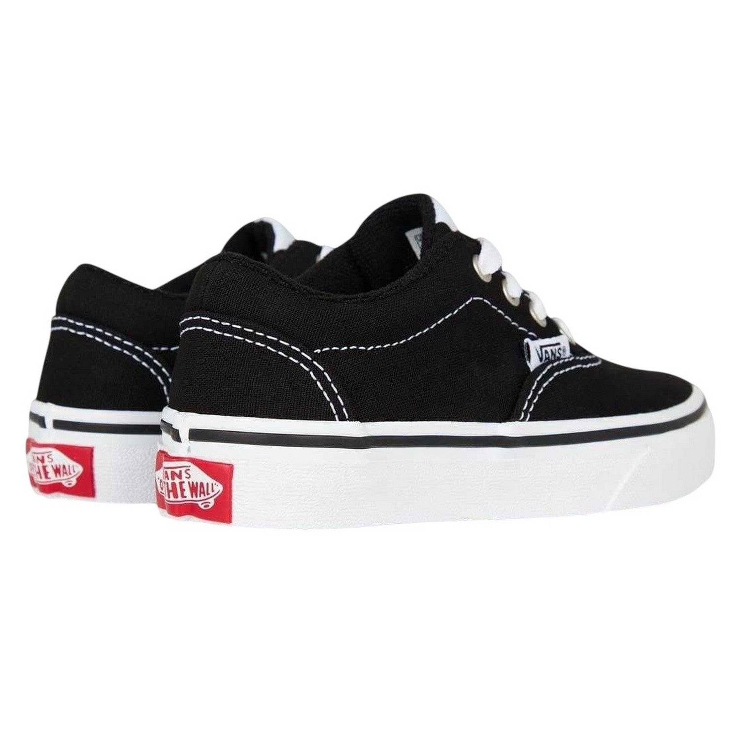 Black-White - Back - Vans Childrens-Kids Doheny SS19 Canvas Flat Trainers