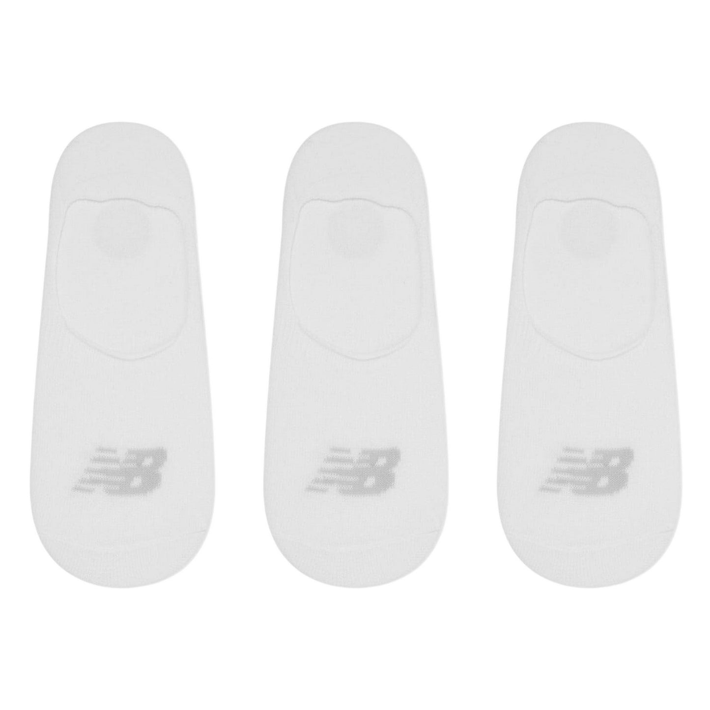 White - Front - New Balance Unisex Adult No-Show Socks (Pack of 3)