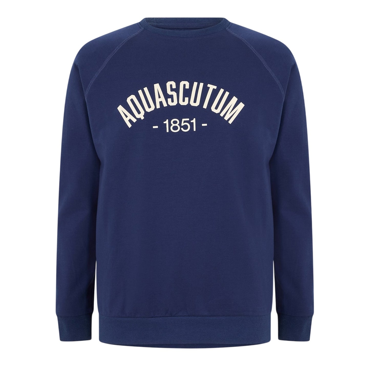 Navy - Front - Aquascutum Mens Crest Raglan Sweatshirt