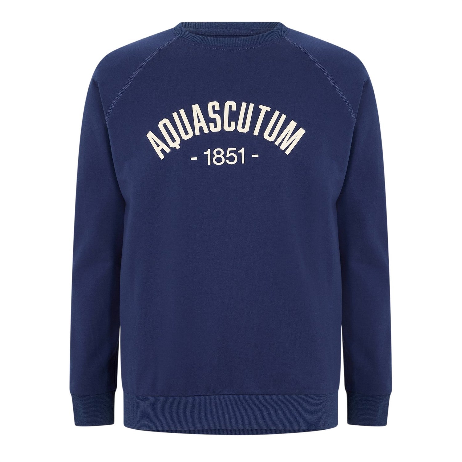 Navy - Front - Aquascutum Mens Crest Raglan Sweatshirt