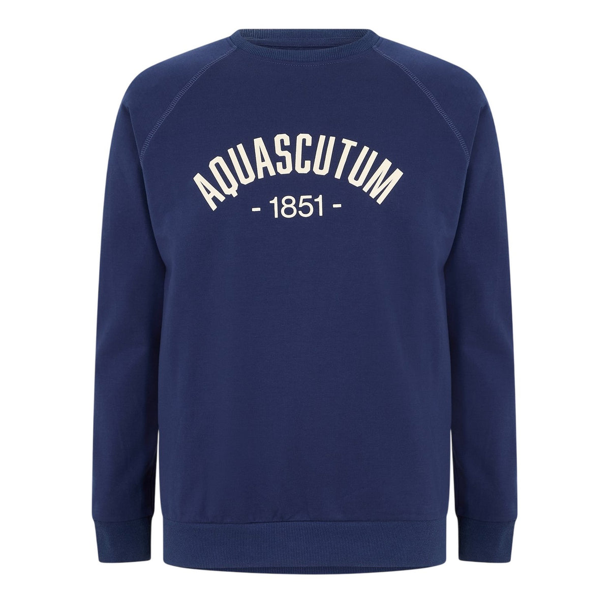 Navy - Front - Aquascutum Mens Crest Raglan Sweatshirt
