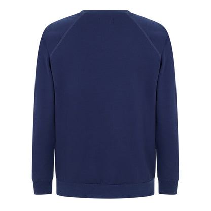 Navy - Back - Aquascutum Mens Crest Raglan Sweatshirt