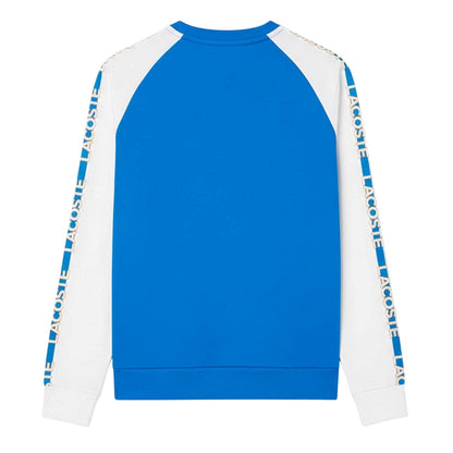 Blue-White - Back - Lacoste Mens Colour Block Stripe Sweatshirt