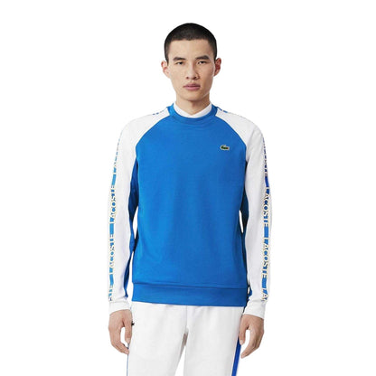 Blue-White - Side - Lacoste Mens Colour Block Stripe Sweatshirt