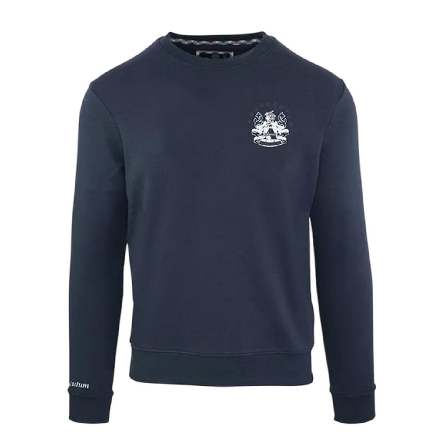Navy - Front - Aquascutum Mens Crest Crew Neck Regular Sweatshirt