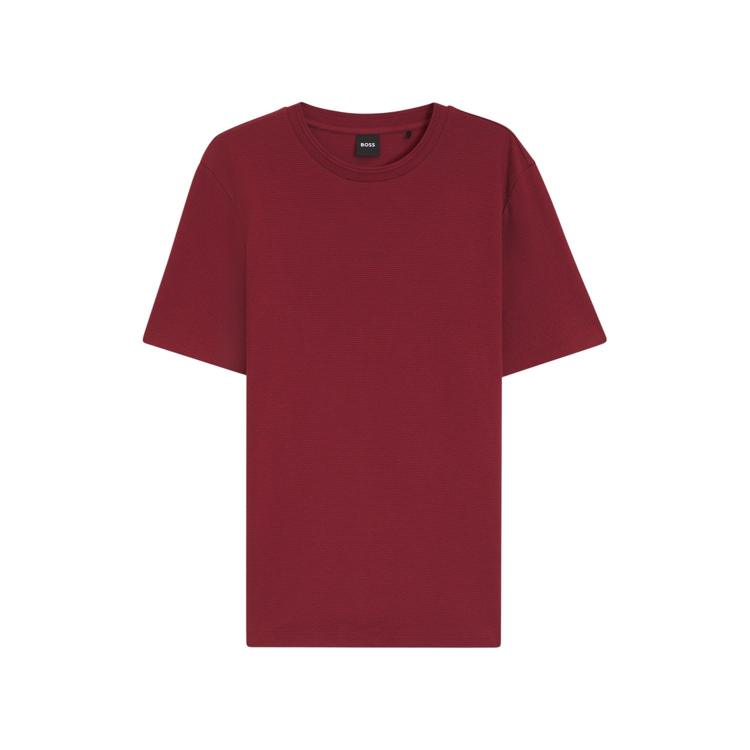 Brown - Front - Boss Mens Bubble Jacquard Regular T-Shirt