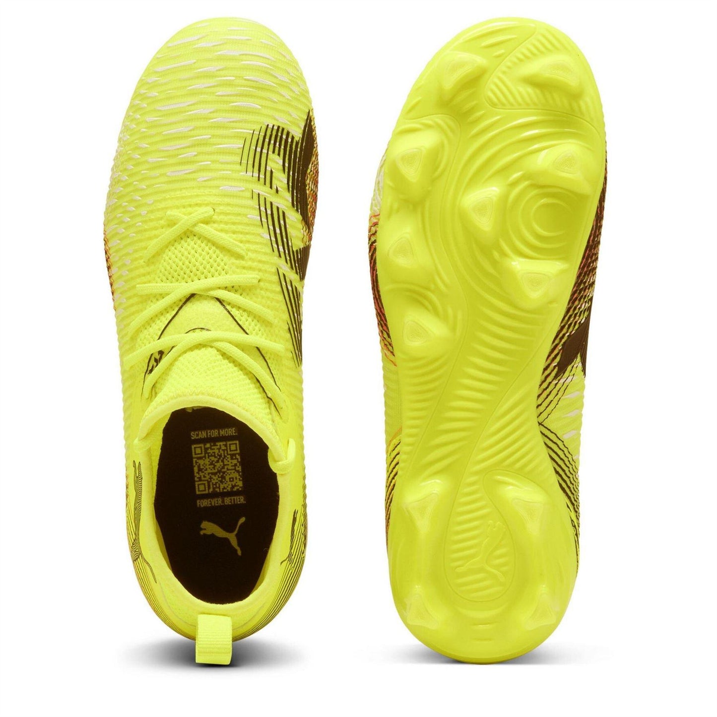 Yellow-Black - Side - Puma Childrens-Kids Future 8 Ultimate Match Artificial Ground Football Boots