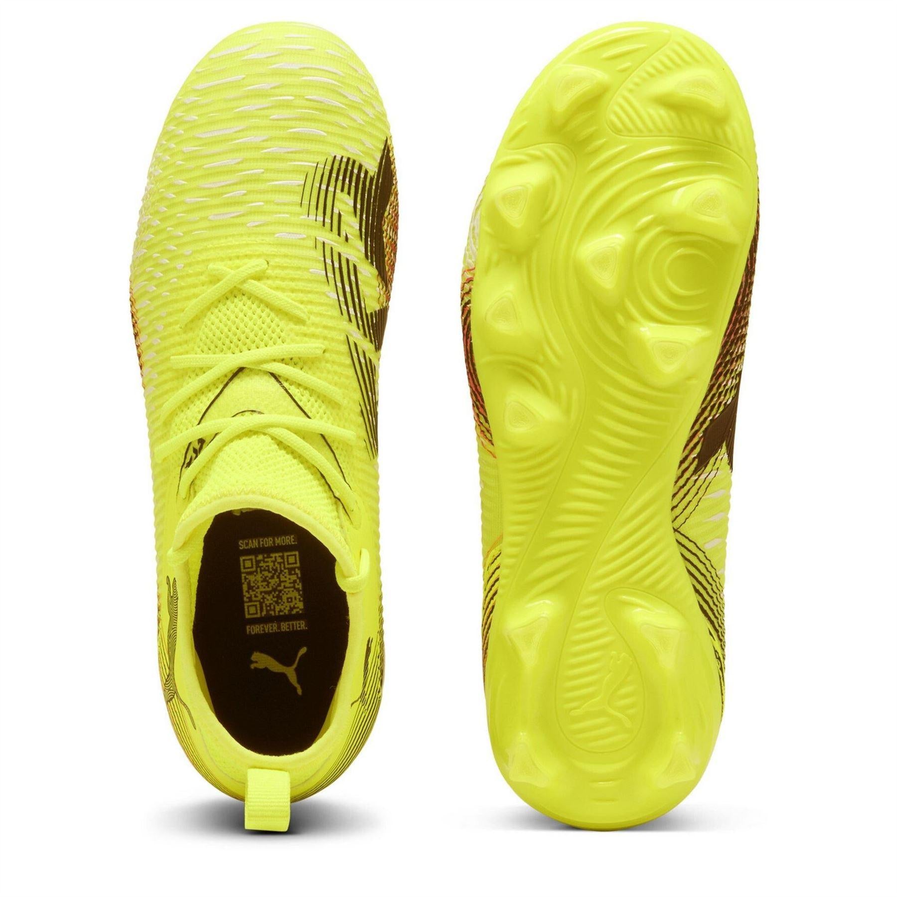 Yellow-Black - Side - Puma Childrens-Kids Future 8 Ultimate Match Artificial Ground Football Boots