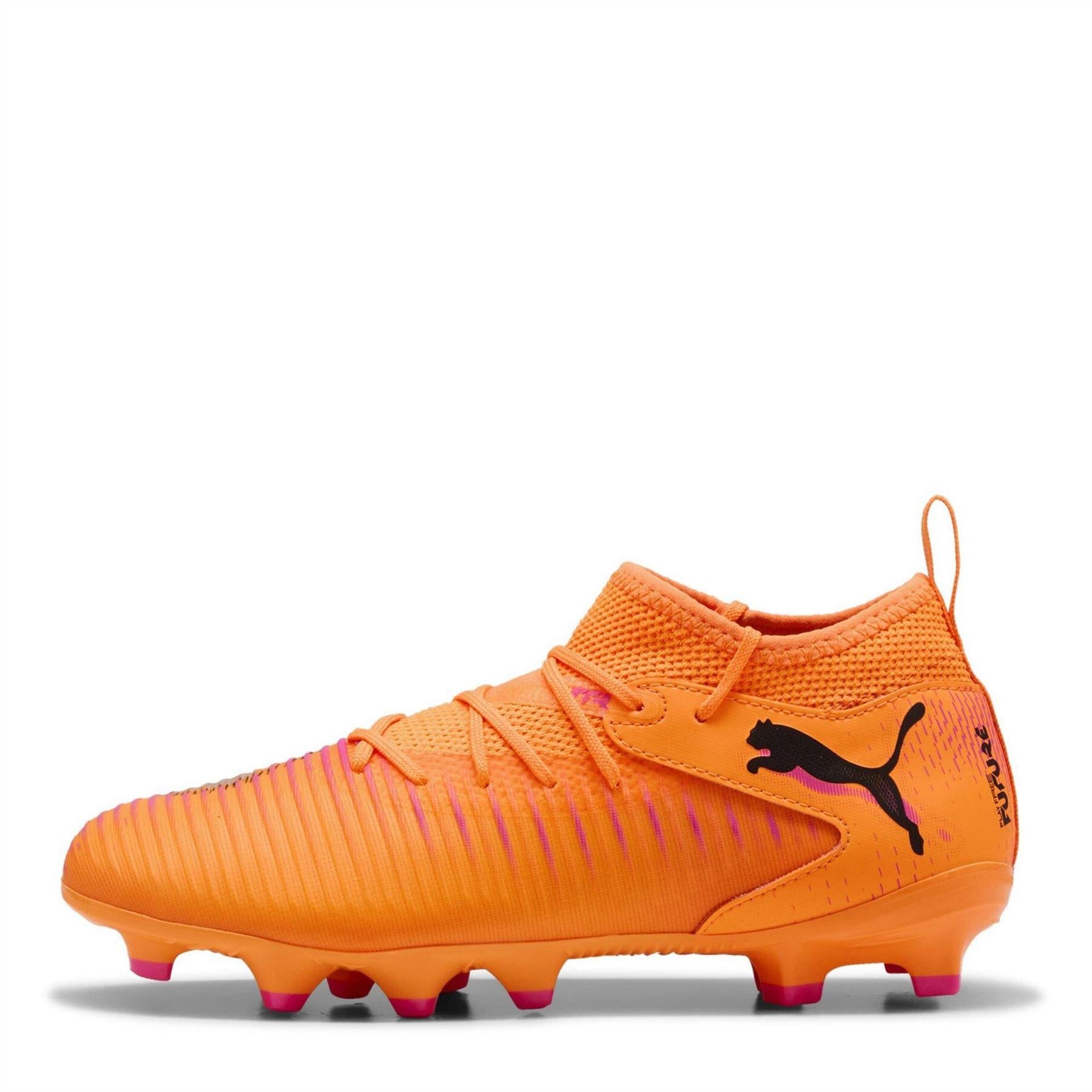 Orange-Black - Back - Puma Childrens-Kids Future 8 Ultimate Match Artificial Ground Football Boots