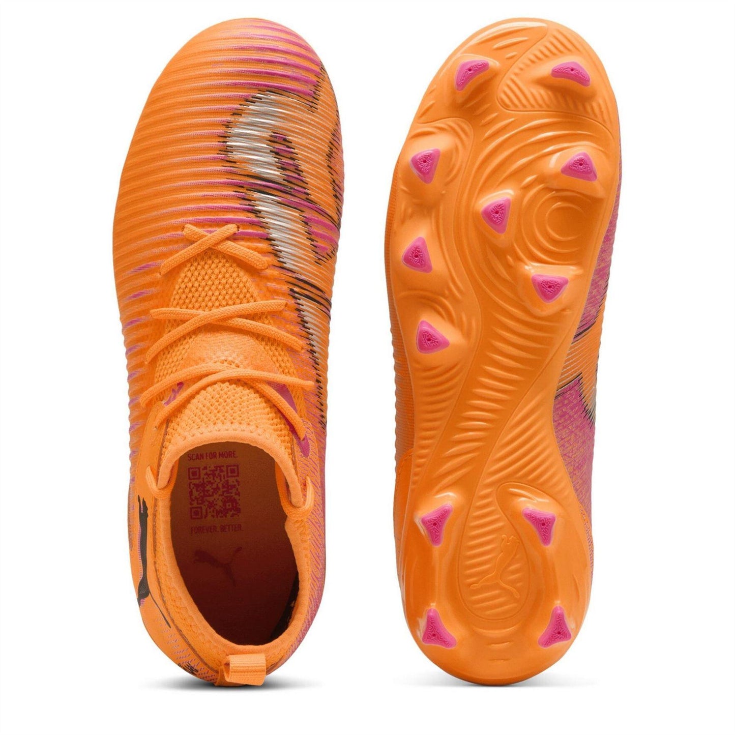 Orange-Black - Side - Puma Childrens-Kids Future 8 Ultimate Match Artificial Ground Football Boots