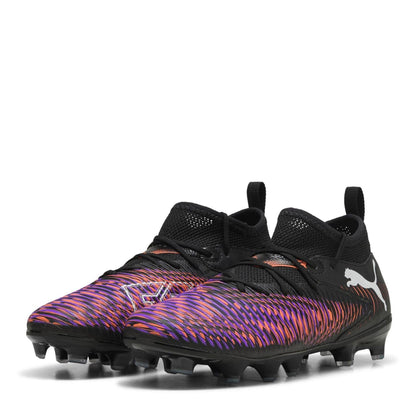 Black-Purple - Front - Puma Childrens-Kids Future 8 Ultimate Match Artificial Ground Football Boots