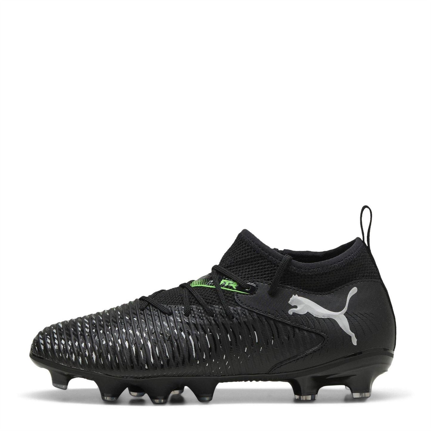 Black-Green - Back - Puma Childrens-Kids Future 8 Ultimate Match Artificial Ground Football Boots