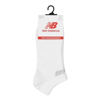 White - Front - New Balance Unisex Adult Logo No-Show Socks (Pack of 3)