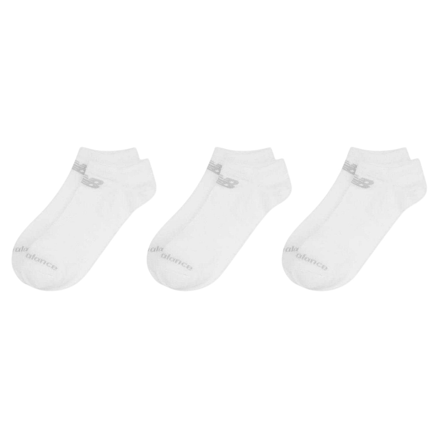 White - Back - New Balance Unisex Adult Logo No-Show Socks (Pack of 3)