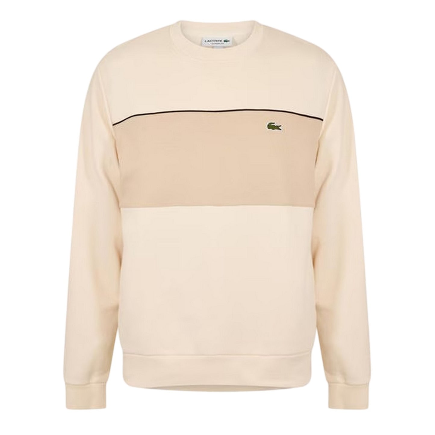 Beige - Front - Lacoste Mens Colour Block Sweatshirt