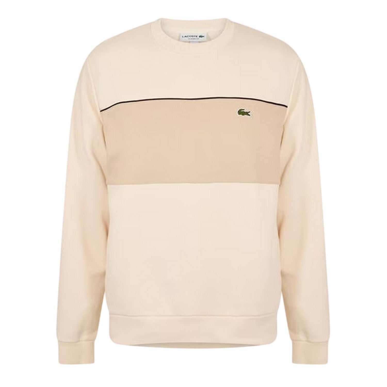 Beige - Front - Lacoste Mens Colour Block Sweatshirt