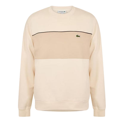 Beige - Front - Lacoste Mens Colour Block Sweatshirt