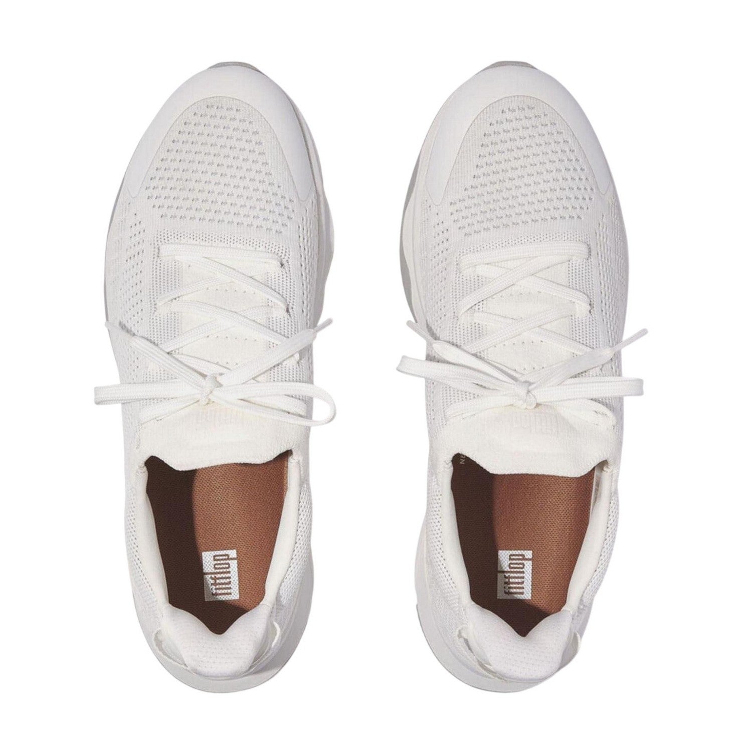 White-Grey - Back - FitFlop Unisex Adult Vitamin FFX Knitted Water Resistant Trainers