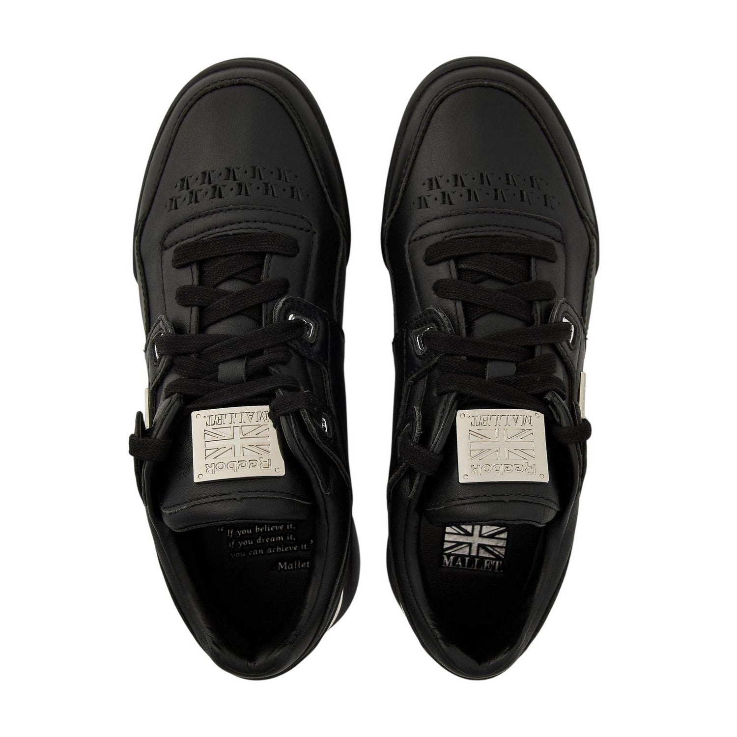 Black - Side - Reebok Mens Mallet Leather Workout Trainers
