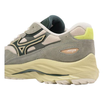 White-Green - Back - Mizuno Mens Wave Rider Beta Sportstyle Suede Trainers