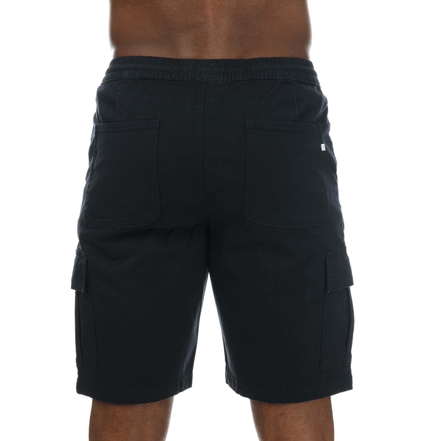 Navy - Back - Farah Mens Crane Cargo Shorts