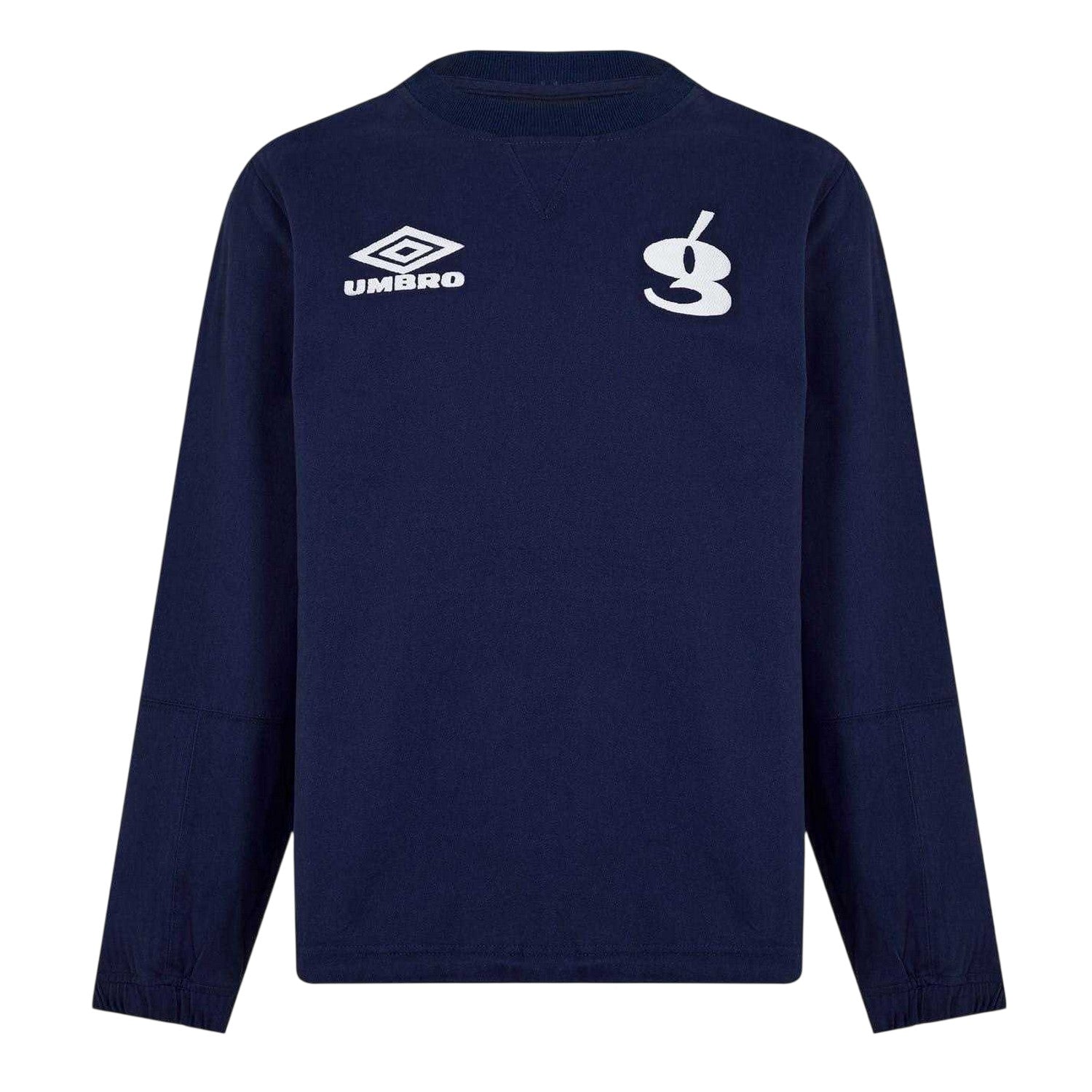Navy - Front - Umbro Mens Crew Neck Regular Long-Sleeved Sweatshirt