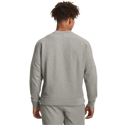 Grey - Back - Under Armour Mens Ventilated Relaxed Fit Long-Sleeved Sweatshirt
