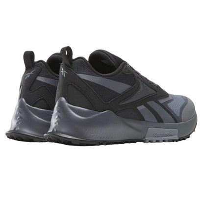 Black-Grey - Back - Reebok Mens Trail 2 Logo Microfibre Trainers