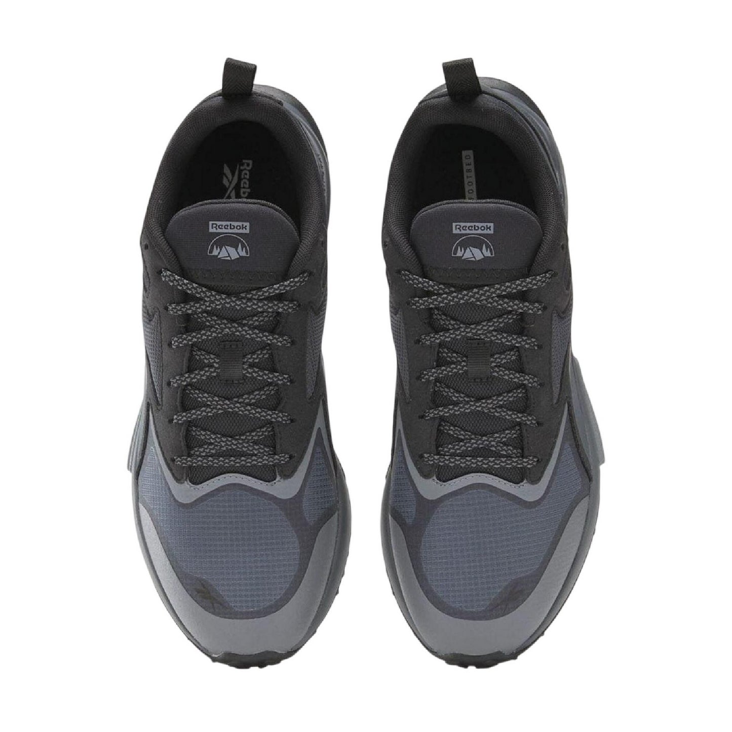 Black-Grey - Side - Reebok Mens Trail 2 Logo Microfibre Trainers