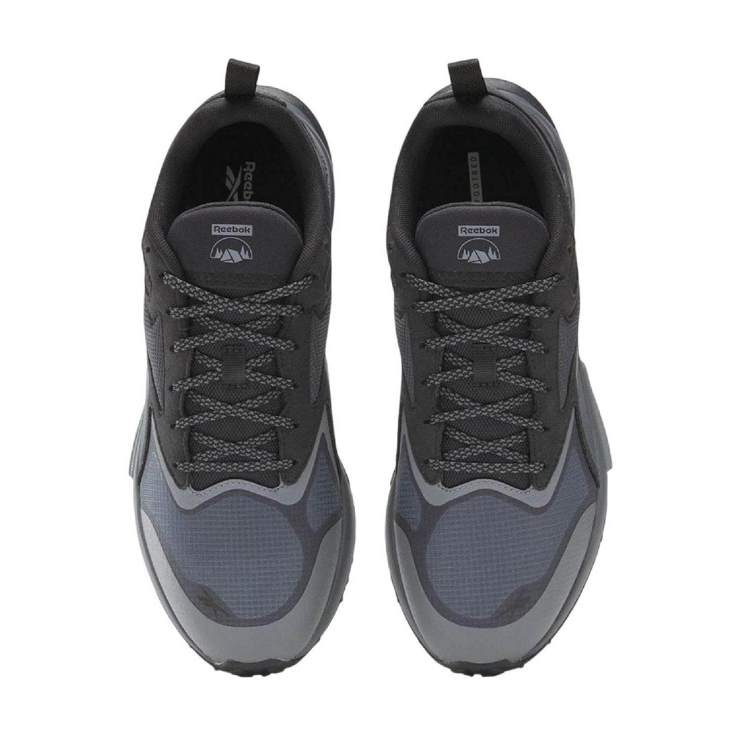 Black-Grey - Side - Reebok Mens Trail 2 Logo Microfibre Trainers