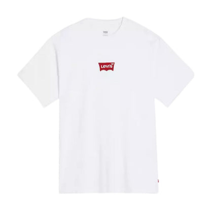 White - Front - Levis Mens Lettering Crew Neck T-Shirt