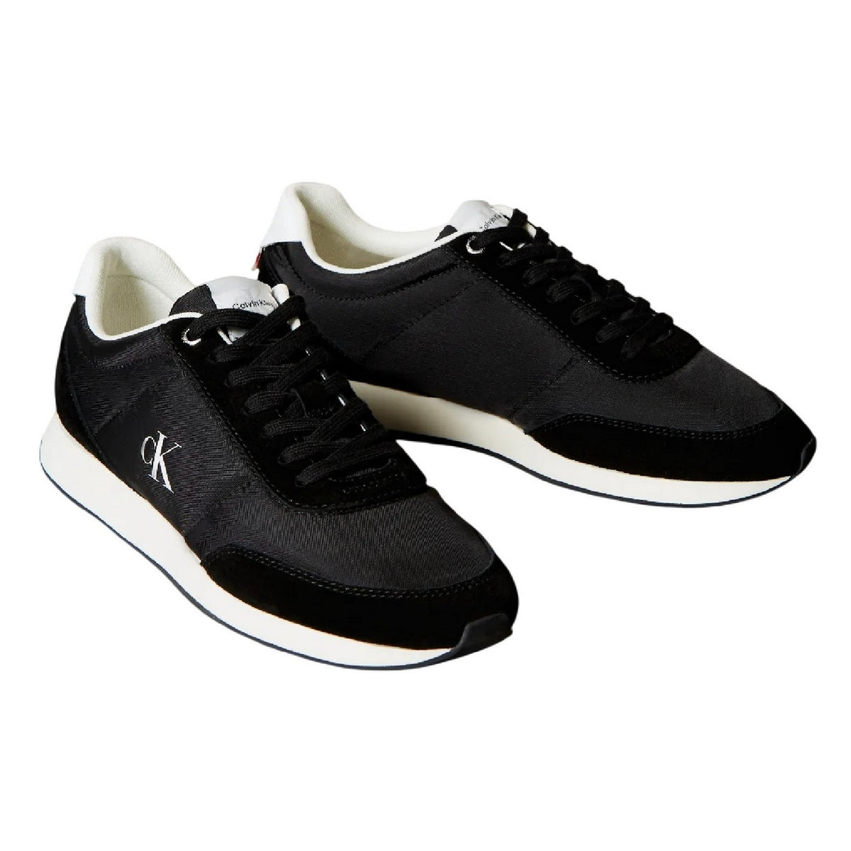 Triple Black - Front - Calvin Klein Mens Retro Flat Trainers
