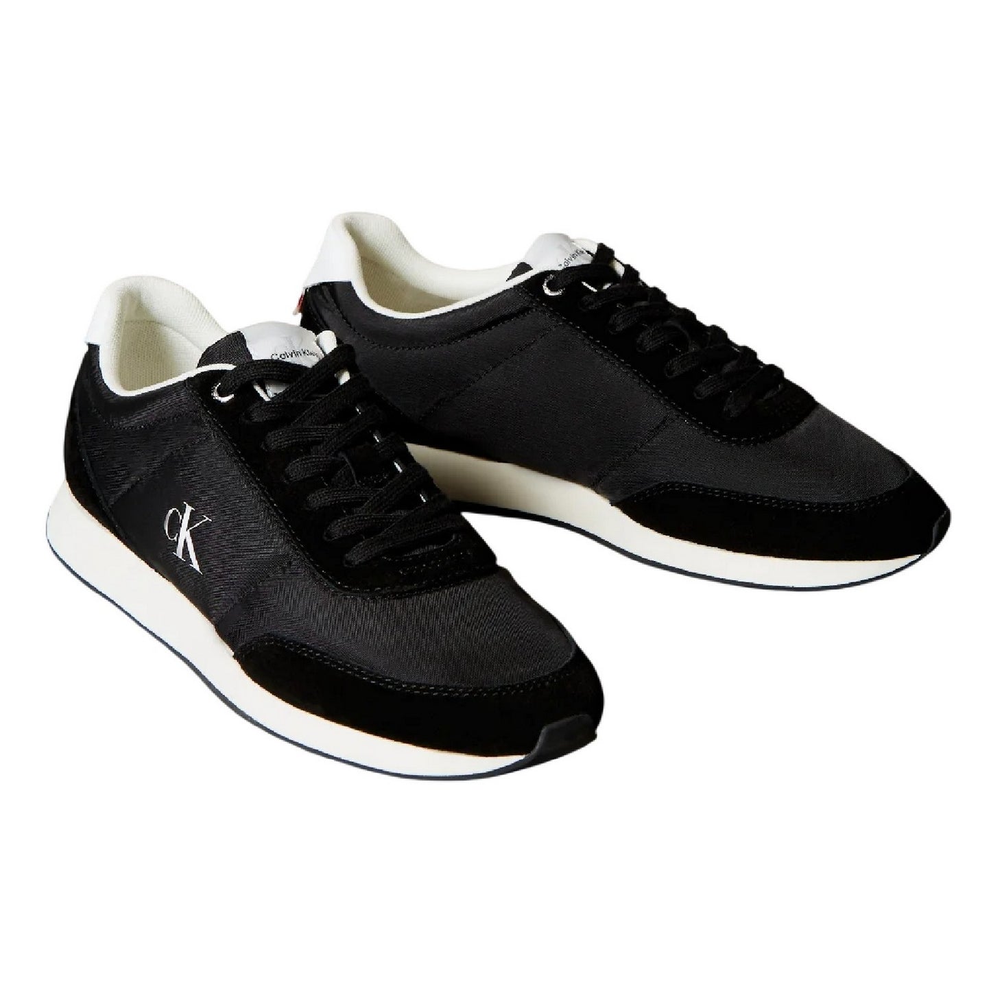 Triple Black - Front - Calvin Klein Mens Retro Flat Trainers