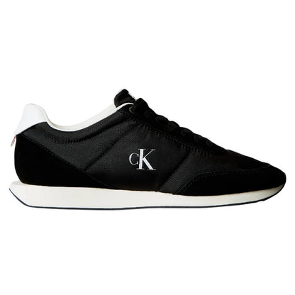 Triple Black - Side - Calvin Klein Mens Retro Flat Trainers