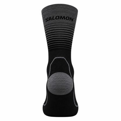 Grey - Back - Salomon Mens Horizontal Stripe Walking Socks (Pack of 2)
