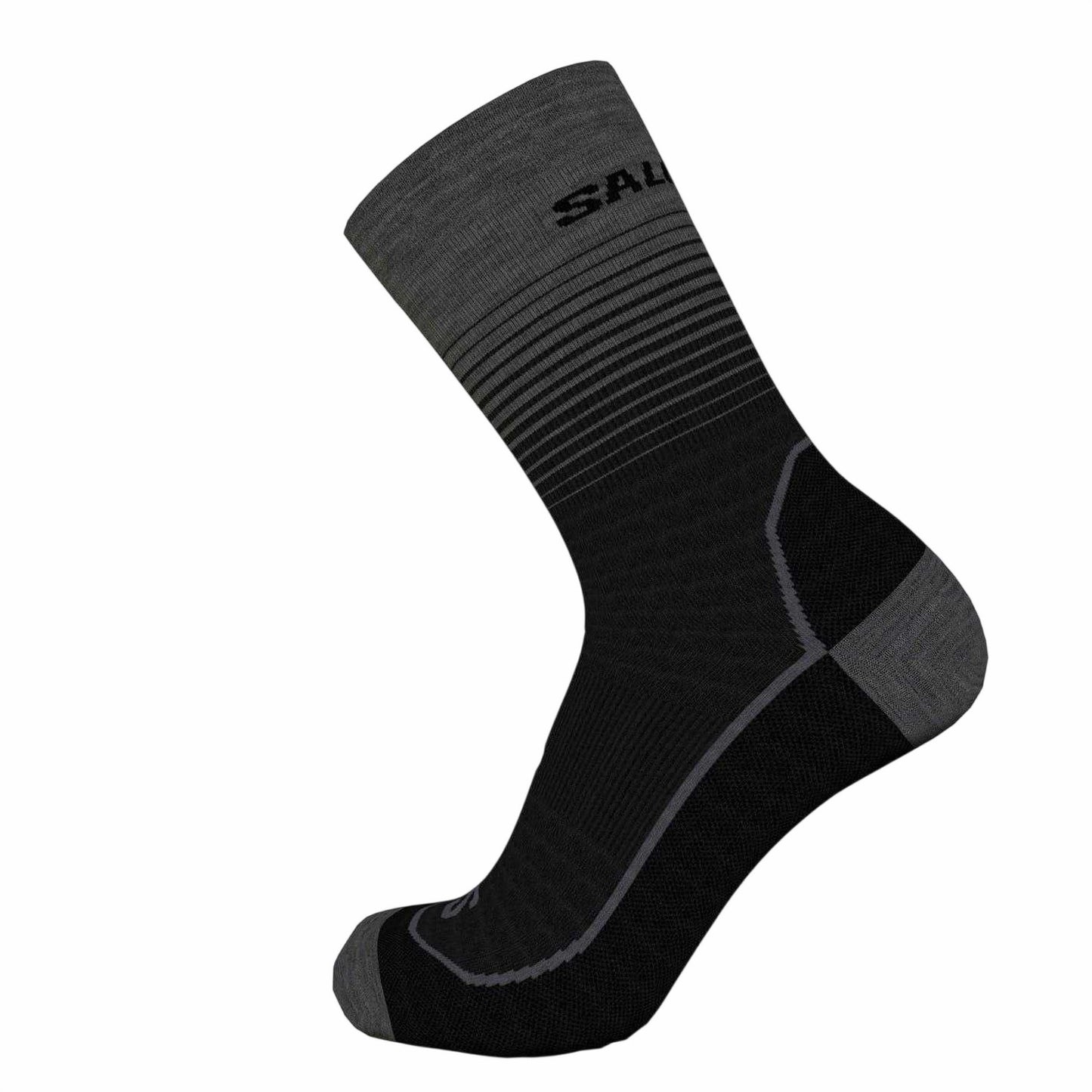 Grey - Front - Salomon Mens Horizontal Stripe Walking Socks (Pack of 2)